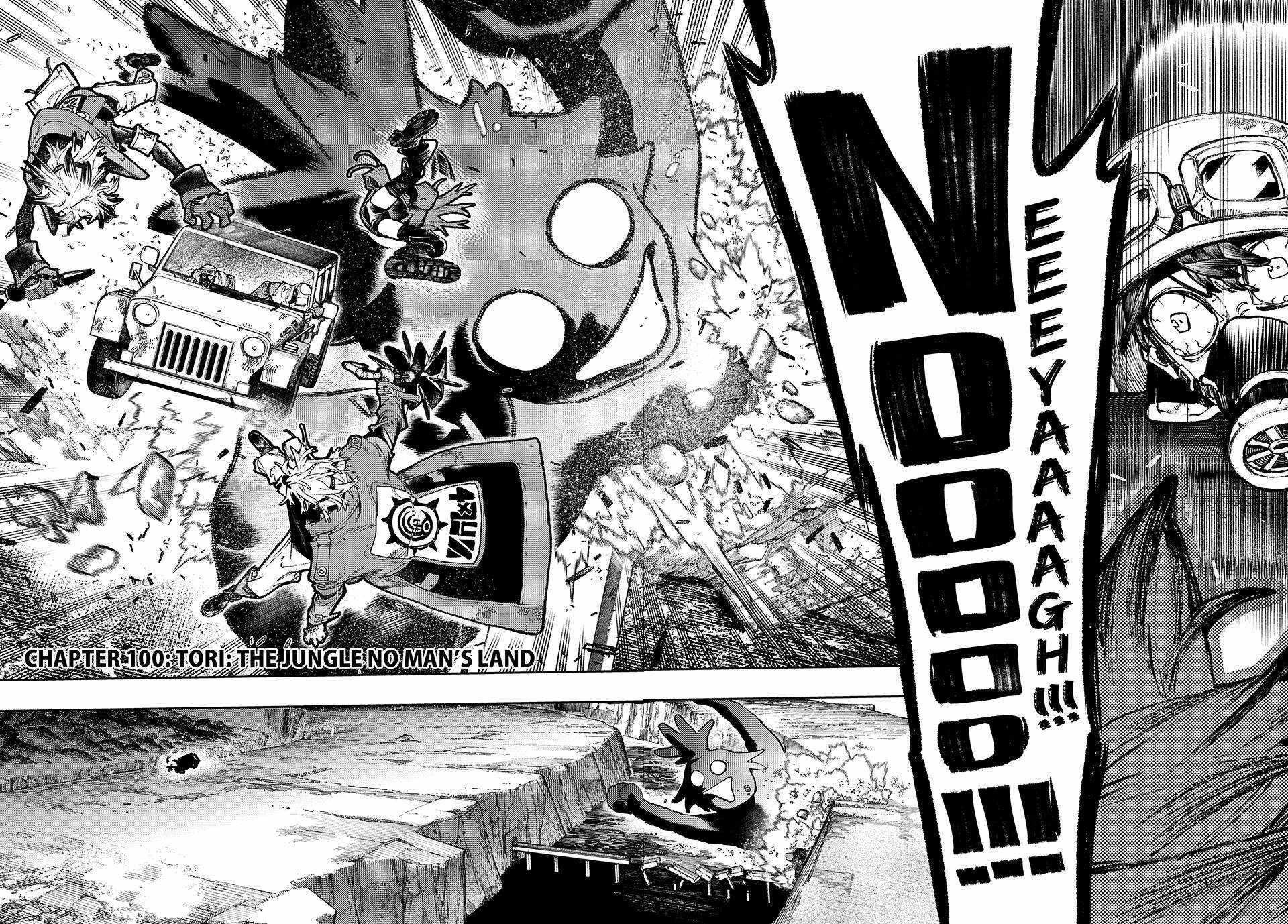 Gachiakuta Manga Chapter 100 page 1 - Tori: The Jungle No Man's Land